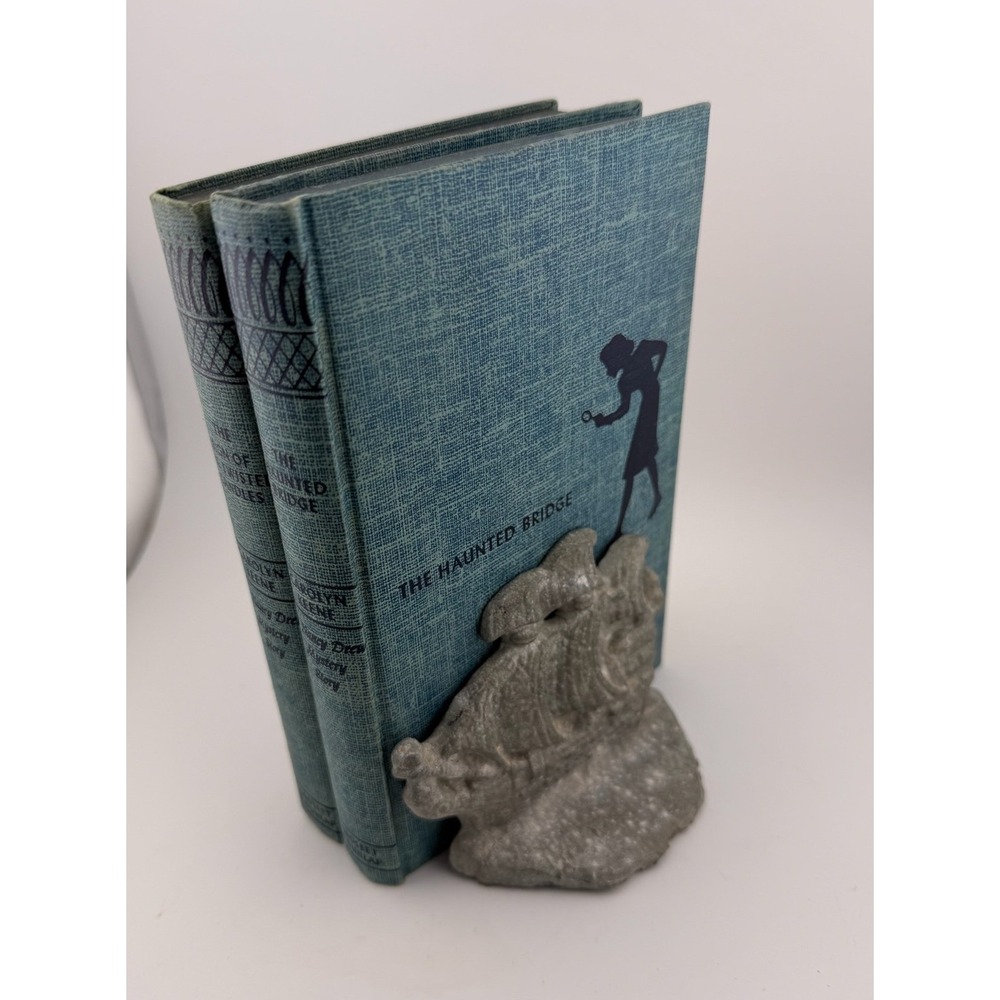 Vintage Metal Pirate Ship‎ Bookends Nautical Decor Set